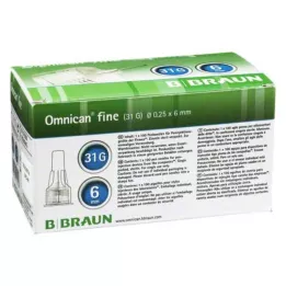 OMNICAN Cânula fina para caneta 31 G 0,25x6 mm, 100 unidades