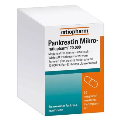 Pancreatina micro ratio.20000 cápsulas gástricas, 50 unidades Pancreatina micro ratio.20000 cápsulas gástricas, 50 unidades