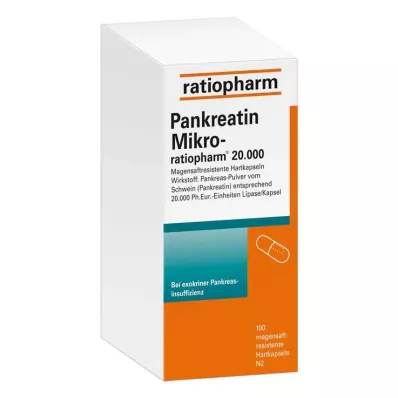 PANKREATIN Cápsulas duras de sumo gástrico Micro-ratio.20.000, 100 unid