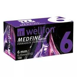 WELLION MEDFINE mais agulhas de caneta 6 mm, 100 unidades