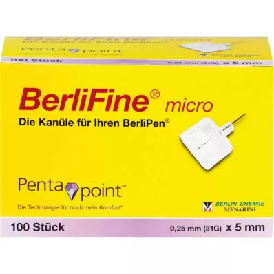 BERLIFINE microagulhas 0,25x5 mm, 100 pcs