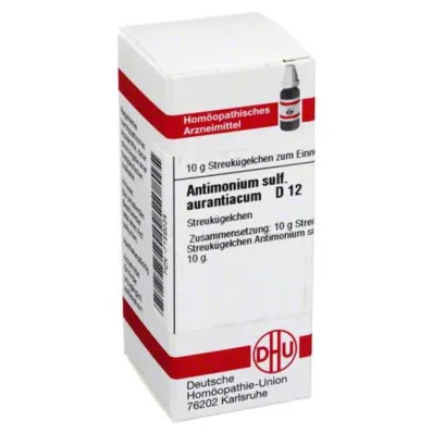 ANTIMONIUM SULFURATUM aurantiacum D 12 glóbulos, 10 g