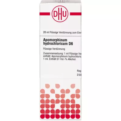 APOMORPHINUM HYDROCHLORICUM Diluição D 6, 20 ml