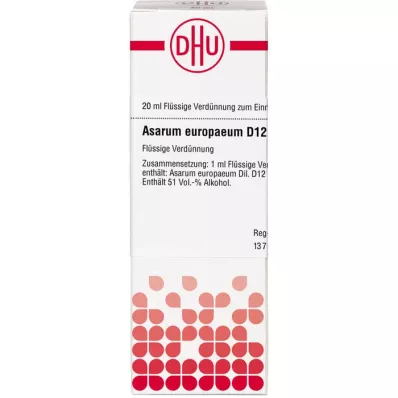 ASARUM EUROPAEUM Diluição D 12, 20 ml