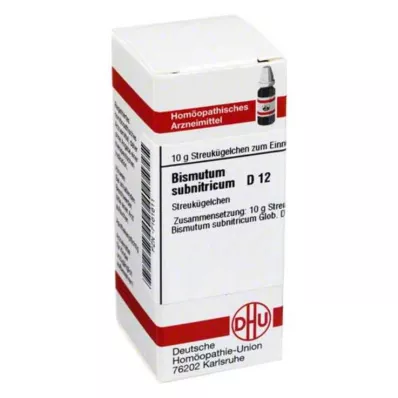 BISMUTUM SUBNITRICUM D 12 glóbulos, 10 g