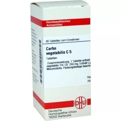 CARBO VEGETABILIS C 5 Comprimidos, 80 Cápsulas