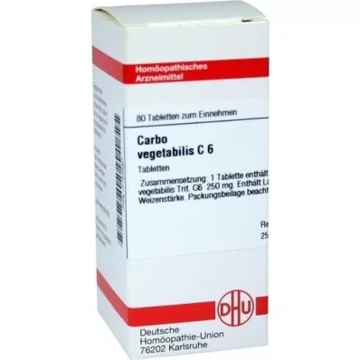 CARBO VEGETABILIS C 6 Comprimidos, 80 Cápsulas