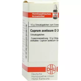 CUPRUM ACETICUM D 3 glóbulos, 10 g