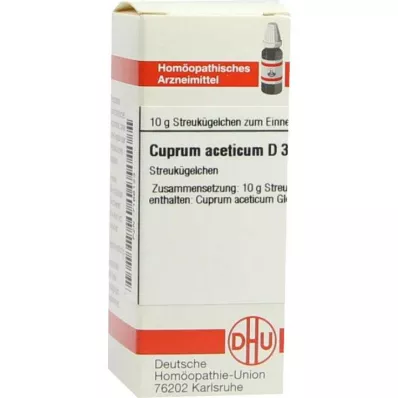 CUPRUM ACETICUM D 3 glóbulos, 10 g