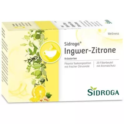 SIDROGA Bolsa de filtro para chá de gengibre e limão Wellness, 20X2,0 g