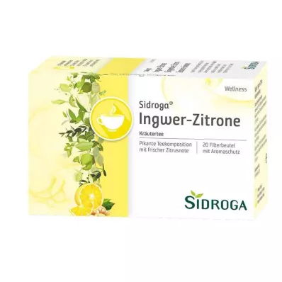 SIDROGA Bolsa de filtro para chá de gengibre e limão Wellness, 20X2,0 g SIDROGA Bolsa de filtro para chá de gengibre e limão Wellness, 20X2,0 g