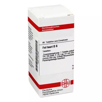 FEL TAURI D 6 Comprimidos, 80 Cápsulas FEL TAURI D 6 Comprimidos, 80 Cápsulas