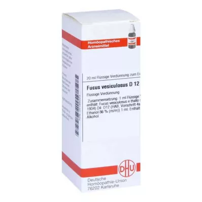 FUCUS VESICULOSUS Diluição D 12, 20 ml FUCUS VESICULOSUS Diluição D 12, 20 ml