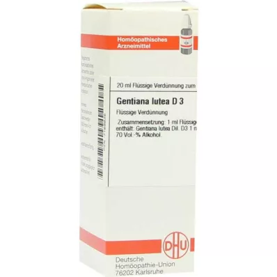 GENTIANA LUTEA Diluição D 3, 20 ml GENTIANA LUTEA Diluição D 3, 20 ml