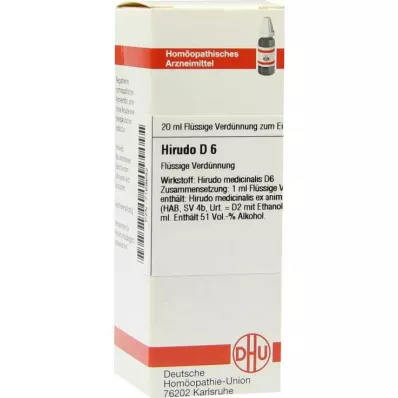 DHU Diluição Hirudo D 6, 20 ml DHU Diluição Hirudo D 6, 20 ml