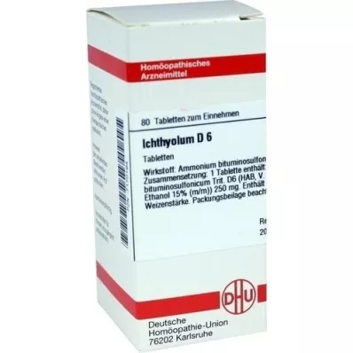ICHTHYOLUM D 6 Comprimidos, 80 Cápsulas