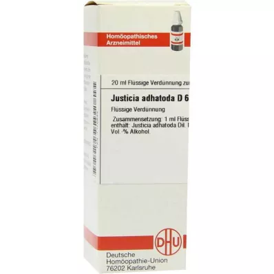 DHU Justicia adhatoda D 6 Diluição, 20 ml DHU Justicia adhatoda D 6 Diluição, 20 ml
