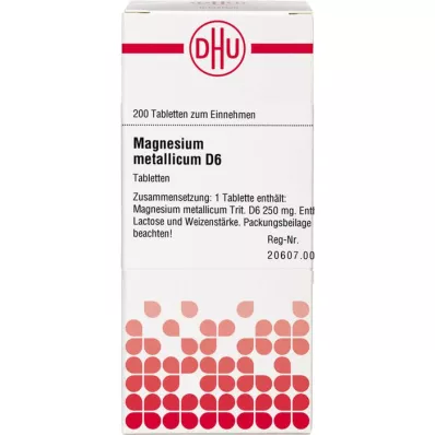 MAGNESIUM METALLICUM D 6 Comprimidos, 200 Cápsulas