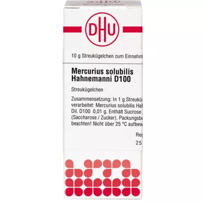 MERCURIUS SOLUBILIS Hahnemanni D 100 glóbulos, 10 g