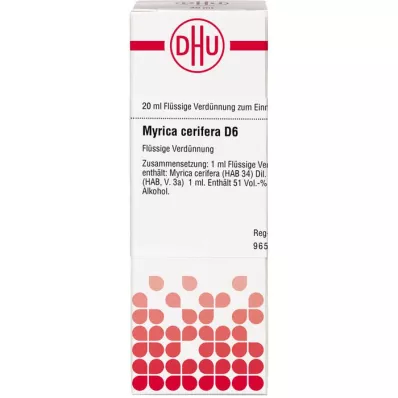 MYRICA Cerifera D 6 diluição, 20 ml
