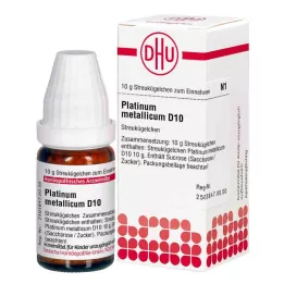 PLATINUM METALLICUM D 10 glóbulos, 10 g