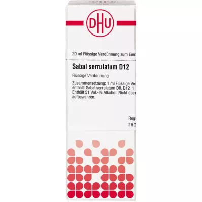 SABAL SERRULATUM Diluição D 12, 20 ml