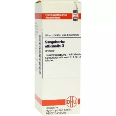 SANGUISORBA OFFICINALIS Tintura-mãe, 20 ml SANGUISORBA OFFICINALIS Tintura-mãe, 20 ml
