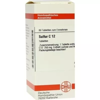 SULFUR C 12 comprimidos, 80 unidades