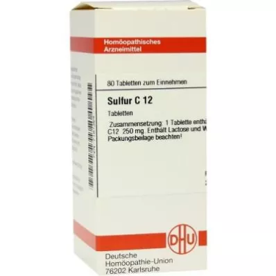 SULFUR C 12 comprimidos, 80 unidades