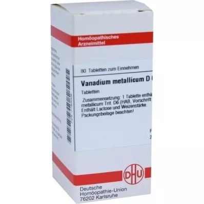 VANADIUM METALLICUM D 6 Comprimidos, 80 Cápsulas