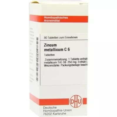 ZINCUM METALLICUM C 6 Comprimidos, 80 Cápsulas