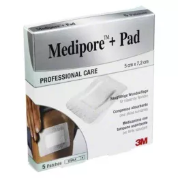 MEDIPORE+Pad 3M 5x7,2cm 3562NP Gesso, 5 unid