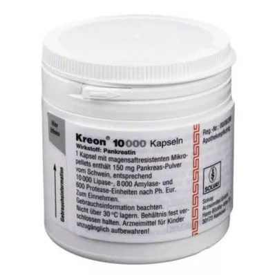 KREON 10.000 cápsulas duras com pellets com revestimento entérico, 200 unidades KREON 10.000 cápsulas duras com pellets com revestimento entérico, 200 unidades