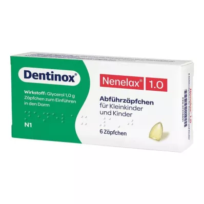 Supositórios Nene Lax 1.0 para crianças pequenas, 6 unidades