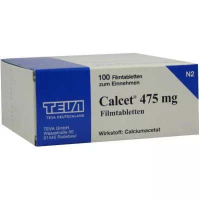 CALCET Comprimidos revestidos por película de 475 mg, 100 unidades CALCET Comprimidos revestidos por película de 475 mg, 100 unidades
