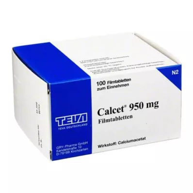 CALCET 950 mg comprimidos revestidos por película, 100 unid
