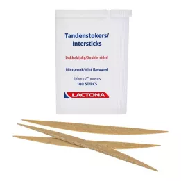 ZAHNHÖLZER Lactona Intersticks de menta com duas pontas, 100 unidades