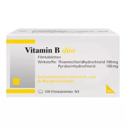 Comprimidos revestidos por película de vitamina B Duo, 100 unidades