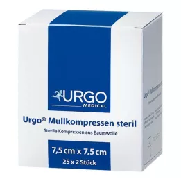 URGO MULLKOMPRESSEN 7,5x7,5 cm estéril, 25X2 pcs