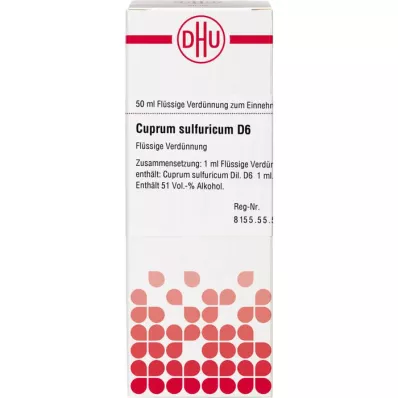 CUPRUM SULFURICUM Diluição D 6, 50 ml