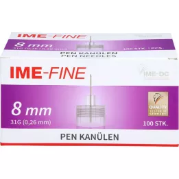 IME-Cânula universal fina para caneta 31 G 8 mm, 100 unidades