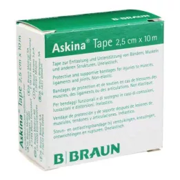 ASKINA Fita Pfl.unelast.2,5 cmx10 m branca, 1 unid
