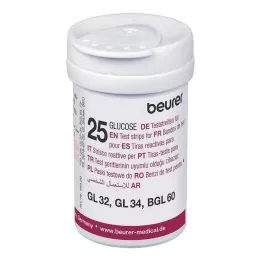 BEURER GL32/GL34/BGL60 Tiras de teste de glucose no sangue, 50 unidades