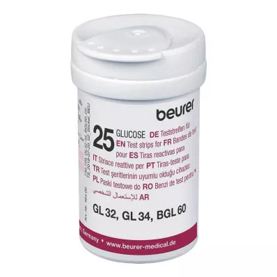 BEURER GL32/GL34/BGL60 Tiras de teste de glucose no sangue, 50 unidades