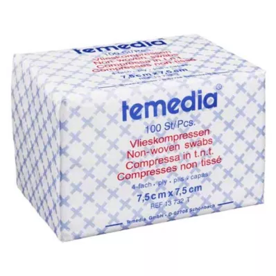 Compressas de lã 7,5x7,5 cm não estéreis 4 vezes, 100 peças