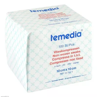 VLIESKOMPRESSEN 10x10 cm não estéril quádruplo, 100 pcs VLIESKOMPRESSEN 10x10 cm não estéril quádruplo, 100 pcs