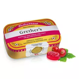 GRETHERS Pastilhas sem açúcar de groselha+Vitamina C, 110 g
