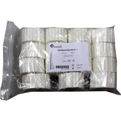 Rolos de algodão dental tamanho 1 8 mm de diâmetro, 300 g Rolos de algodão dental tamanho 1 8 mm de diâmetro, 300 g