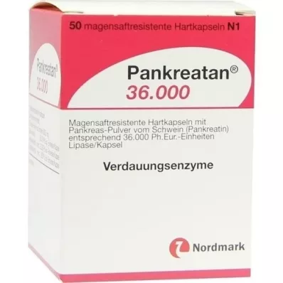 PANKREATAN 36.000 cápsulas duras gastro-resistentes, 50 unidades