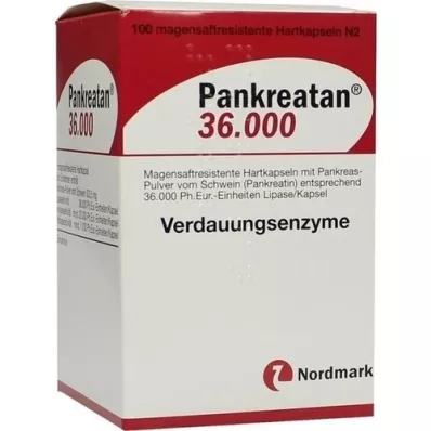 PANKREATAN 36 000 cápsulas duras gastro-resistentes, 100 unidades